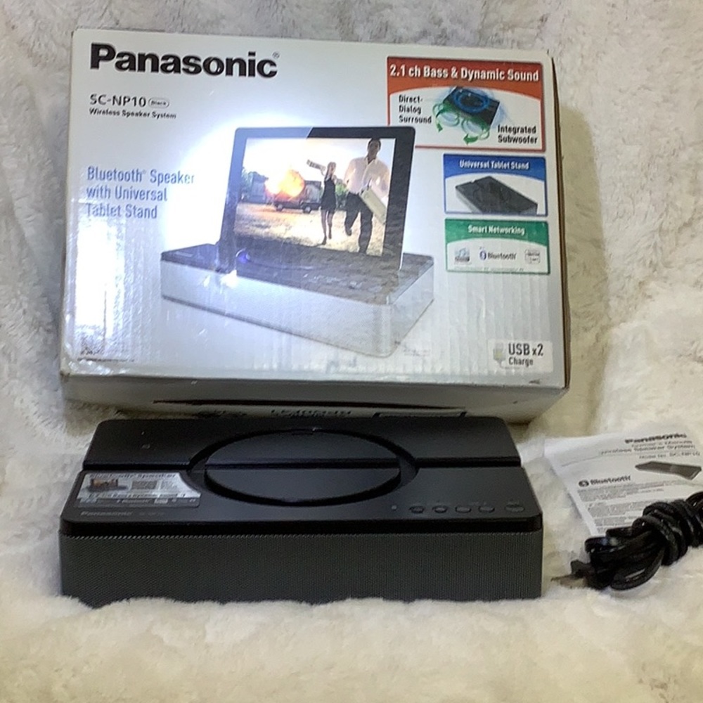Panasonic Wireless Speaker system.  Tablet holder.